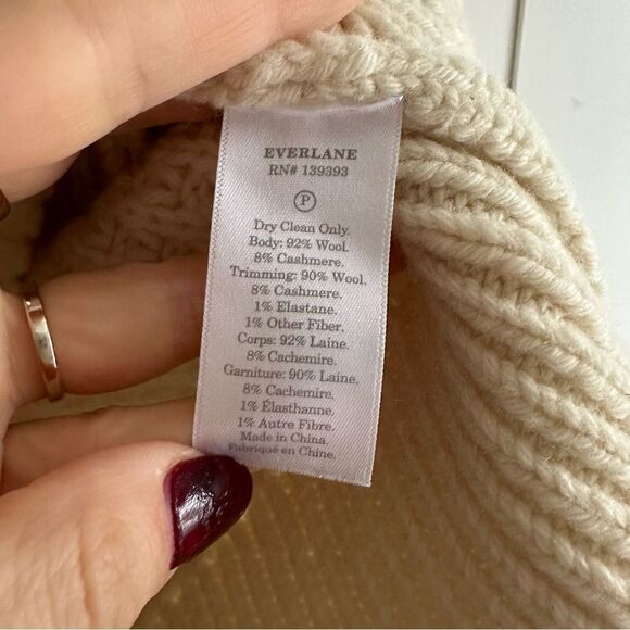 Everlane The Wool Cashmere Waffle Square Crew Neck Sweater - Picture 4 of 5